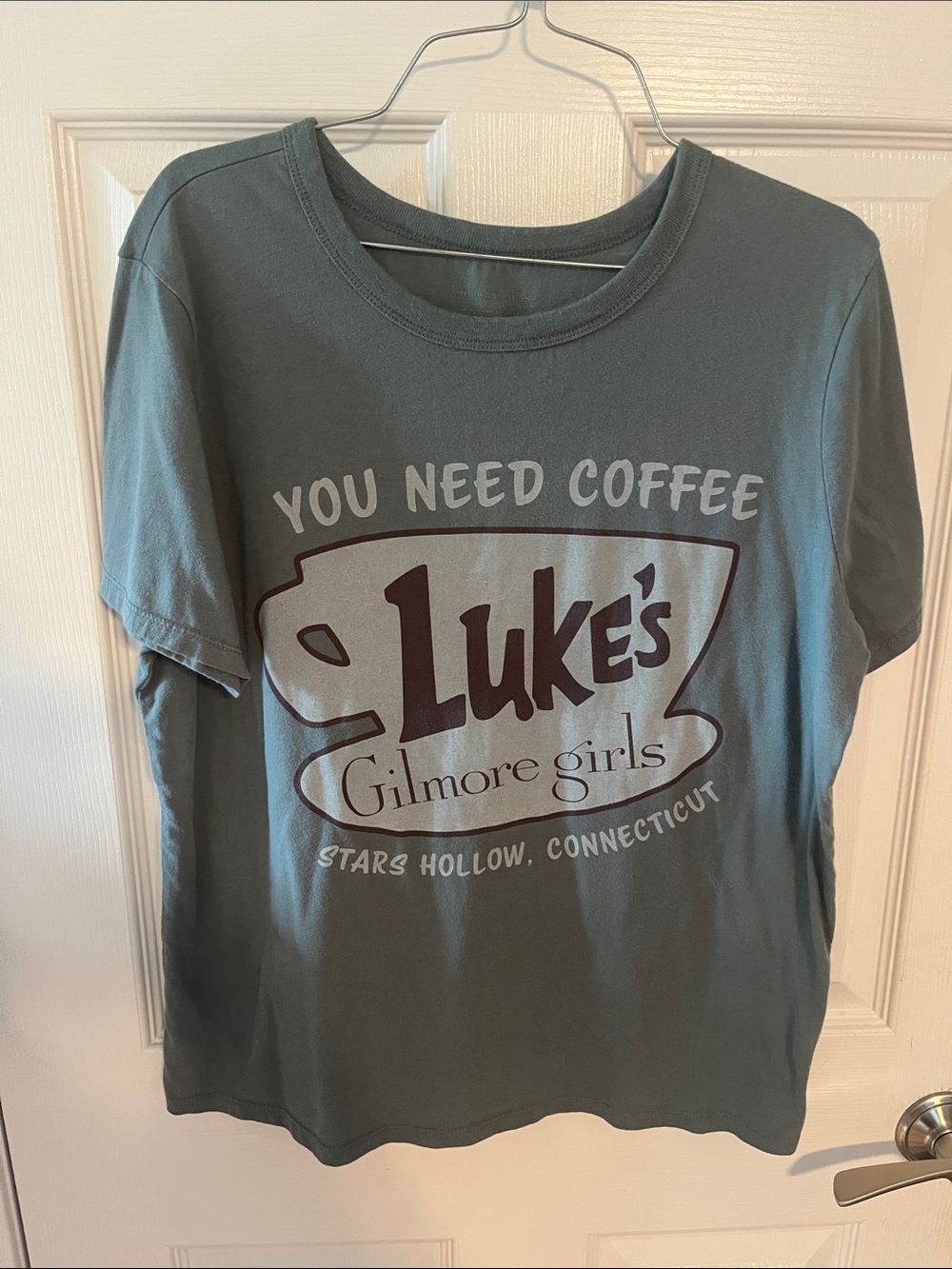 Luke's Gilmore Girls Short Sleeve Tee - Grey/Green color